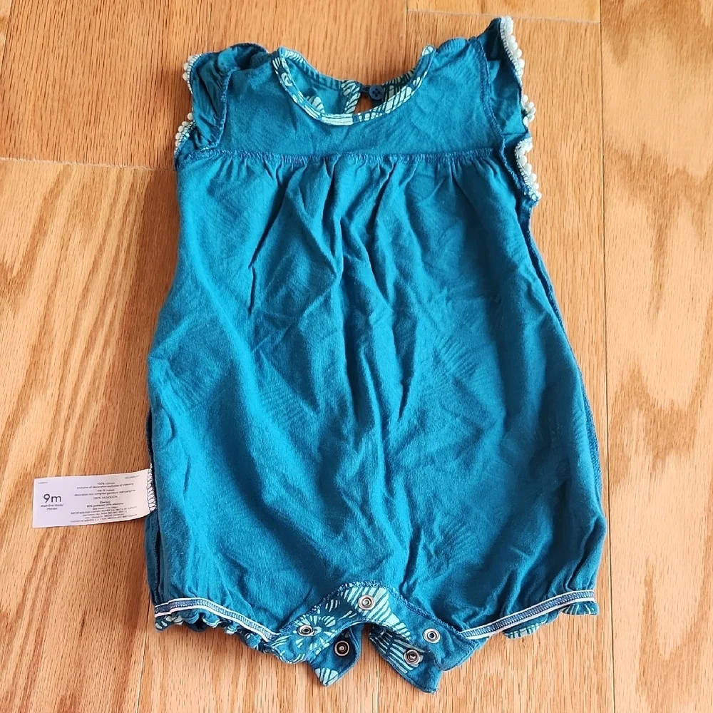Carter's Teal Baby Romper 9 Months